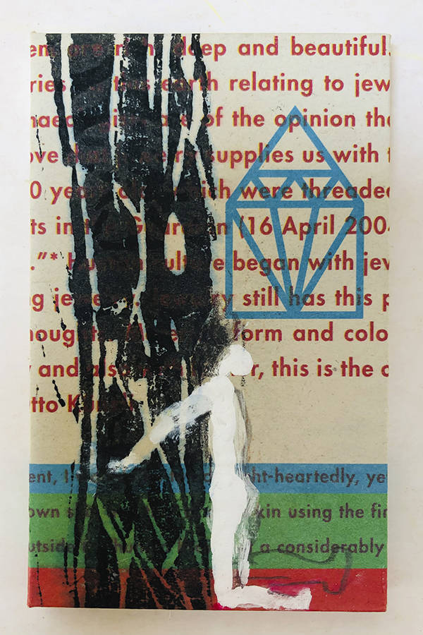 Holzschnitt/Collage von Anneliese Hirschvogl