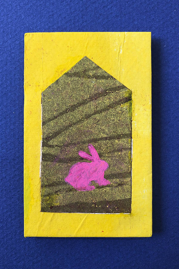 Holzschnitt/Collage von Anneliese Hirschvogl