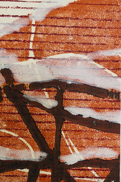 Holzschnitt/Collage von Anneliese Hirschvogl