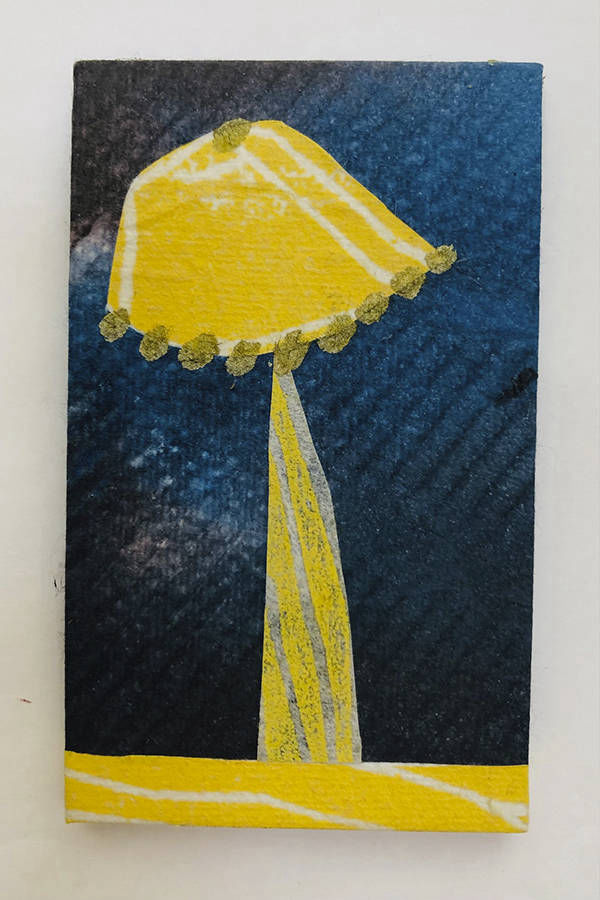 Holzschnitt/Collage von Anneliese Hirschvogl