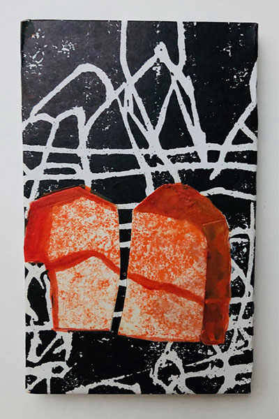 Holzschnitt/Collage von Anneliese Hirschvogl