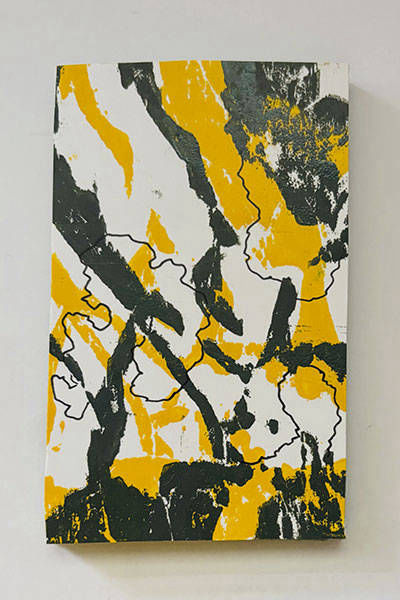 Holzschnitt/Collage von Anneliese Hirschvogl