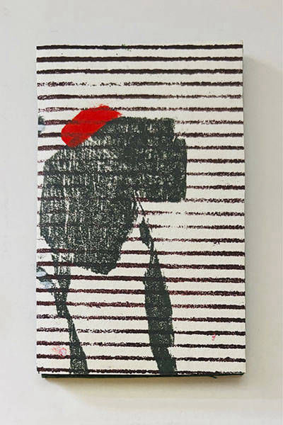 Holzschnitt/Collage von Anneliese Hirschvogl