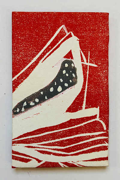 Holzschnitt/Collage von Anneliese Hirschvogl