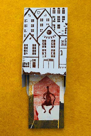 Holzschnitt/Collage von Anneliese Hirschvogl