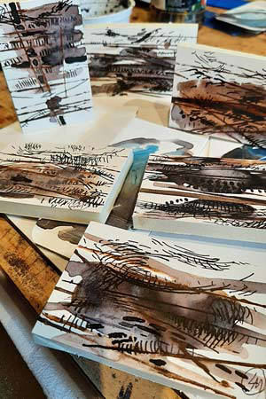 Tuschezeichnungen von Liliana Mesmer