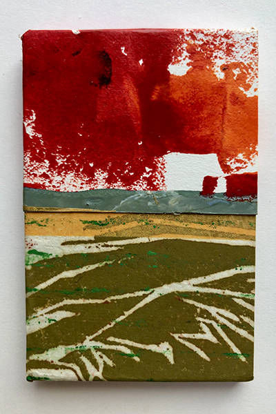 Holzschnitt/Collage von Anneliese Hirschvogl