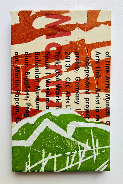 Holzschnitt/Collage von Anneliese Hirschvogl