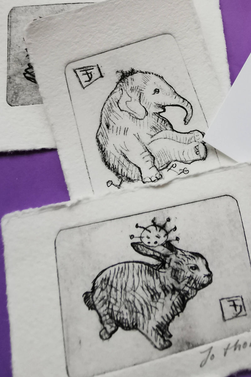 Radierungen von Jo Thoma (mit Virus)