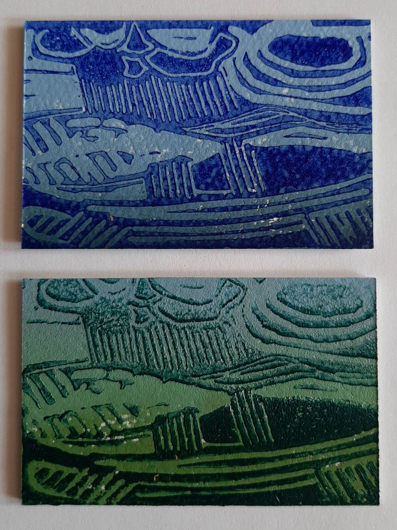 farbige Linolschnitte von Liliana Messmer