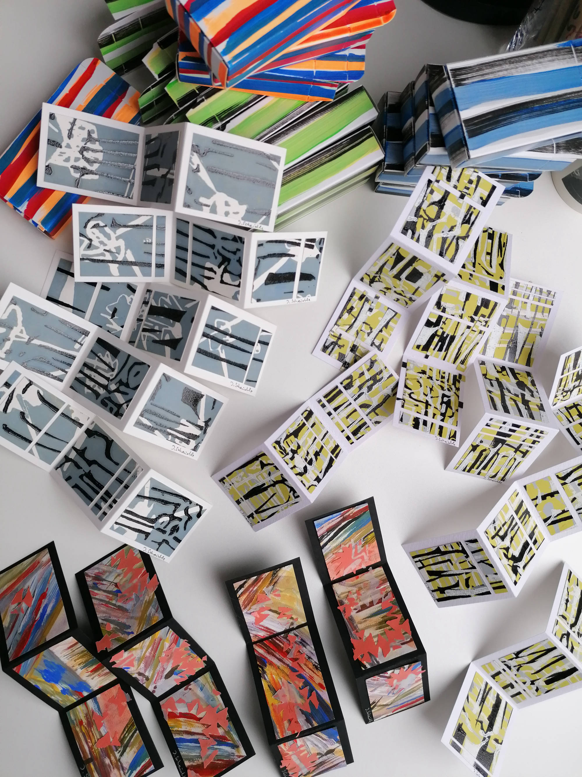 farbige Holzschnitte von Jeannette Scheidle